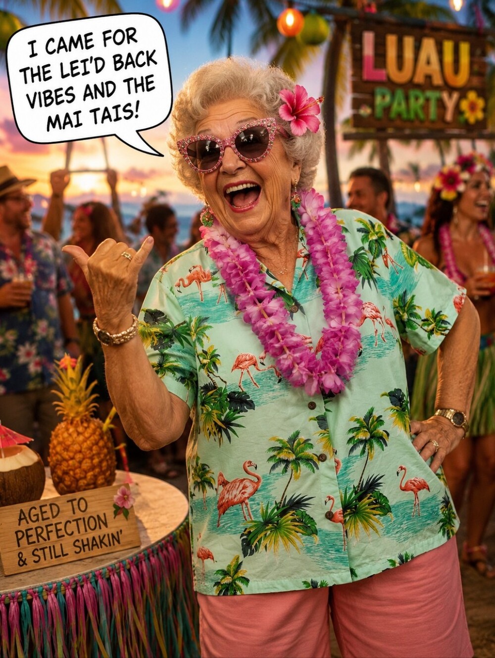 Pacific Legend, Hawaiian/tropical flamingo shirt